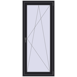 Buy Balcony doors 800x1900 mm BALCONY DOOR REHAU EURO 60 BLACK_ULTI-MATT two-sided