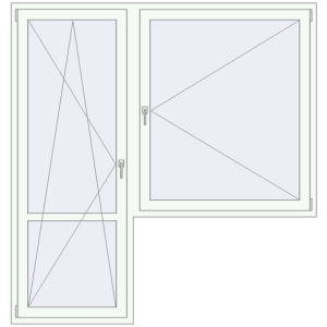 Buy Balcony doors 2000x2100 mm BALCONY DOOR REHAU SYNEGO RAL 9016 Traffic white two-sided