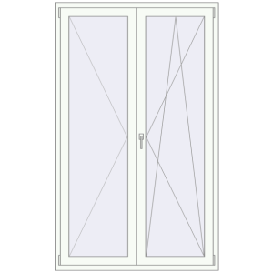 Buy Balcony doors 1300x2100 mm BALCONY DOOR REHAU SYNEGO RAL 9016 Traffic white two-sided