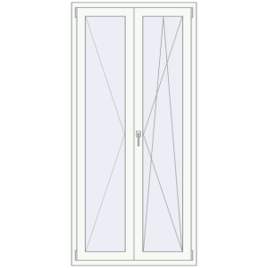 Buy Balcony doors 1000x2100 mm BALCONY DOOR REHAU SYNEGO RAL 9016 Traffic white two-sided