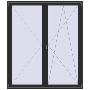 Buy Balcony doors 1800x2100 mm BALCONY DOOR REHAU EURO 70 BLACK_STRUCTURAL two-sided