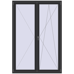 Buy Balcony doors 1500x2200 mm BALCONY DOOR REHAU SYNEGO ANTHRACITE_GREY_GLATT two-sided