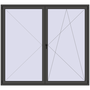 Buy Balcony doors 2300x2100 mm BALCONY DOOR REHAU SYNEGO BASALT_GREY two-sided