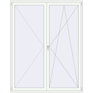 Buy Balcony doors 1860x2350 mm BALCONY DOOR REHAU SYNEGO RAL 9016 Traffic white two-sided