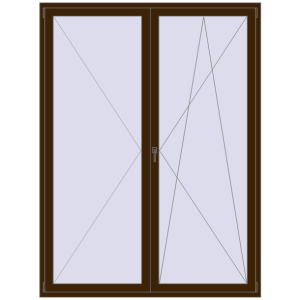 Drzwi balkonowe plastikowe 1800x2400 mm Podwójny liść. Widok od środka Zamów teraz Drzwi balkonowe 1800x2400 mm BALCONY DOOR REHAU SYNEGO DARK_OAK dwustronny