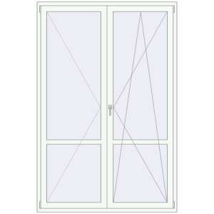Buy Balcony doors 1600x2400 mm BALCONY DOOR REHAU SYNEGO RAL 9016 Traffic white two-sided