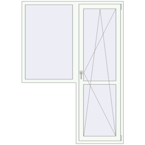 Buy Balcony doors 1500x2100 mm BALCONY DOOR REHAU EURO 70 RAL 9016 Traffic white two-sided