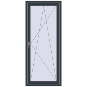 Buy Balcony doors 800x1900 mm BALCONY DOOR REHAU EURO 60 ANTHRACITE_GREY_STRUKTURAL two-sided