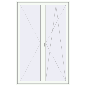 Buy Balcony doors 1500x2350 mm BALCONY DOOR REHAU EURO 70 RAL 9016 Traffic white two-sided
