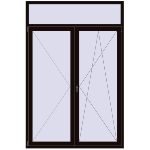 Buy Balcony doors 1600x2400 mm BALCONY DOOR REHAU SYNEGO BLACK_BROWN two-sided