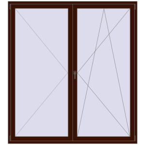 Buy Balcony doors 2000x2200 mm BALCONY DOOR REHAU EURO 70 BLACK_CHERRY two-sided