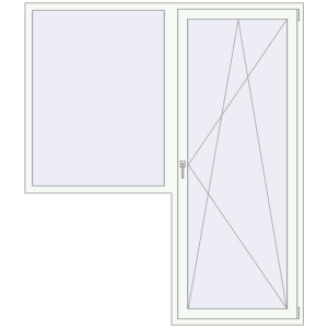 Buy Balcony doors 1900x2200 mm BALCONY DOOR REHAU EURO 70 RAL 9016 Traffic white two-sided
