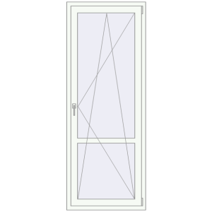Buy Balcony doors 800x2100 mm BALCONY DOOR REHAU SYNEGO RAL 9016 Traffic white two-sided