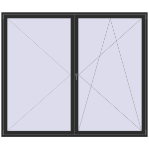 Buy Balcony doors 2700x2300 mm BALCONY DOOR REHAU EURO 70 BLACK_STRUCTURAL two-sided