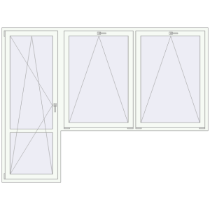 Buy Balcony doors 2800x2100 mm BALCONY DOOR REHAU SYNEGO RAL 9016 Traffic white two-sided