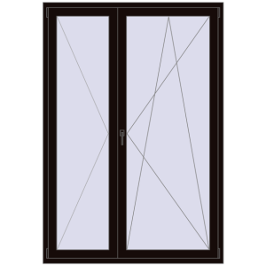Zamów teraz Drzwi balkonowe 1450x2100 mm BALCONY DOOR REHAU EURO 70 BLACK_BROWN dwustronny