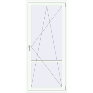 Buy Balcony doors 900x2005 mm BALCONY DOOR REHAU SYNEGO RAL 9016 Traffic white two-sided