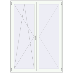 Buy Balcony doors 1600x2200 mm BALCONY DOOR REHAU EURO 70 RAL 9016 Traffic white two-sided