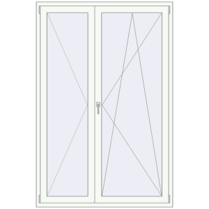 Buy Balcony doors 1400x2100 mm BALCONY DOOR REHAU SYNEGO RAL 9016 Traffic white two-sided