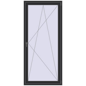 Plastic balcony door 1000x2200 mm Single leaf. View from inside Buy Balcony doors 1000x2200 mm BALCONY DOOR REHAU EURO 70 ANTHRACITE_GREY_GLATT two-sided