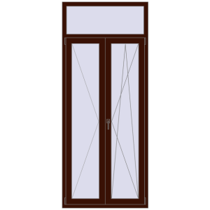 Buy Balcony doors 1000x2400 mm BALCONY DOOR REHAU EURO 70 BLACK_CHERRY two-sided