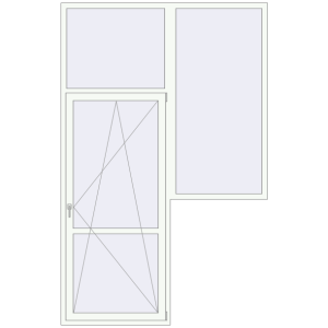 Buy Balcony doors 1870x2920 mm BALCONY DOOR REHAU SYNEGO RAL 9016 Traffic white two-sided