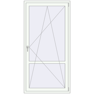 Buy Balcony doors 1000x2000 mm BALCONY DOOR REHAU EURO 70 RAL 9016 Traffic white two-sided