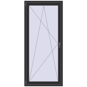 Buy Balcony doors 900x2000 mm BALCONY DOOR REHAU SYNEGO ANTHRACITE_GREY_GLATT two-sided