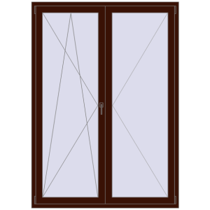 Zamów teraz Drzwi balkonowe 1500x2100 mm BALCONY DOOR REHAU EURO 70 BLACK_CHERRY dwustronny