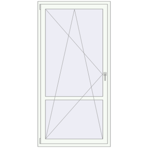 Buy Balcony doors 1050x2100 mm BALCONY DOOR REHAU EURO 70 RAL 9016 Traffic white two-sided