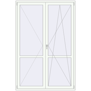 Buy Balcony doors 1600x2400 mm BALCONY DOOR REHAU EURO 70 RAL 9016 Traffic white two-sided