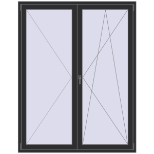 Zamów teraz Drzwi balkonowe 1600x2050 mm BALCONY DOOR REHAU EURO 70 ANTHRACITE_GREY_GLATT dwustronny
