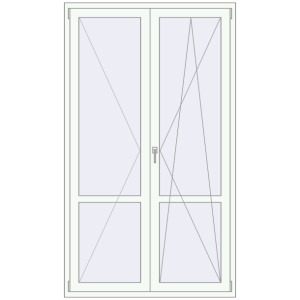 Buy Balcony doors 1285x2210 mm BALCONY DOOR REHAU EURO 70 RAL 9016 Traffic white two-sided