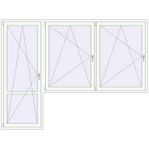 Buy Balcony doors 2800x2100 mm BALCONY DOOR REHAU SYNEGO RAL 9016 Traffic white two-sided
