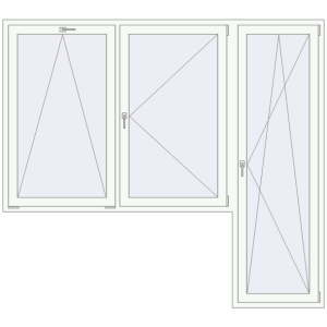 Buy Balcony doors 2450x2200 mm BALCONY DOOR REHAU SYNEGO RAL 9016 Traffic white two-sided