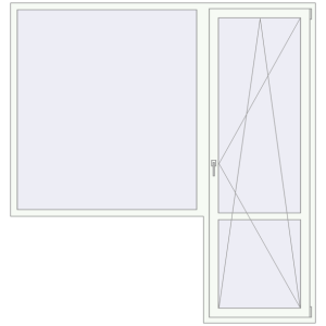 Buy Balcony doors 2260x2370 mm BALCONY DOOR REHAU EURO 70 RAL 9016 Traffic white two-sided