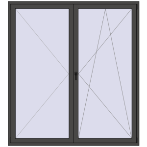 Buy Balcony doors 2000x2200 mm BALCONY DOOR REHAU EURO 70 BASALT_GREY two-sided