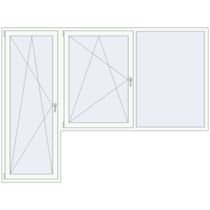 Drzwi balkonowe plastikowe 2800x2100 mm With right side window. Widok od środka Zamów teraz Drzwi balkonowe 2800x2100 mm BALCONY DOOR REHAU SYNEGO RAL 9016 Traffic white dwustronny