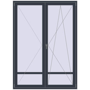 Buy Balcony doors 1600x2200 mm BALCONY DOOR REHAU SYNEGO ANTHRACITE_GREY_STRUKTURAL two-sided