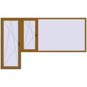 Buy Balcony doors 3500x2100 mm BALCONY DOOR REHAU SYNEGO LIGHT_OAK two-sided