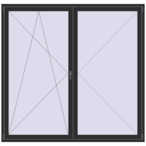 Buy Balcony doors 2180x2100 mm BALCONY DOOR REHAU EURO 70 ANTHRACITE_GREY_GLATT two-sided