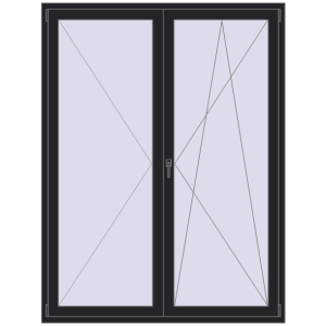 Buy Balcony doors 1600x2100 mm BALCONY DOOR REHAU SYNEGO BLACK_ULTI-MATT two-sided