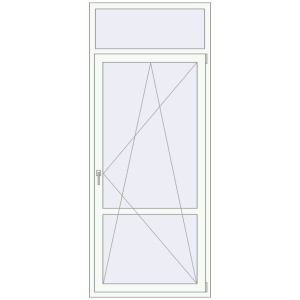 Drzwi balkonowe plastikowe 990x2400 mm Single leaf with fanlight. View from inside Buy Drzwi balkonowe 990x2400 mm BALCONY DOOR REHAU EURO 70 RAL 9016 Traffic white dwustronny