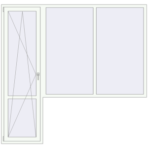 Drzwi balkonowe plastikowe 2400x2300 mm With right side window. Widok od środka Zamów teraz Drzwi balkonowe 2400x2300 mm BALCONY DOOR REHAU EURO 70 RAL 9016 Traffic white dwustronny