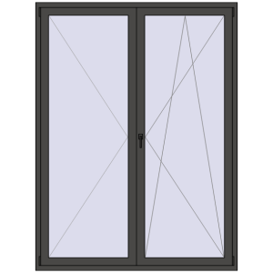 Buy Balcony doors 1700x2300 mm BALCONY DOOR REHAU SYNEGO BASALT_GREY two-sided