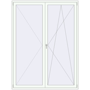 Buy Balcony doors 1800x2400 mm BALCONY DOOR REHAU EURO 60 RAL 9016 Traffic white two-sided