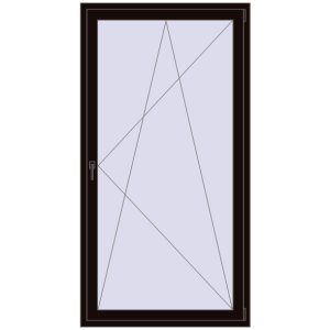 Buy Balcony doors 1100x2100 mm BALCONY DOOR REHAU EURO 70 BLACK_BROWN two-sided
