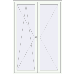 Buy Balcony doors 1399x2100 mm BALCONY DOOR REHAU SYNEGO RAL 9016 Traffic white two-sided