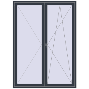 Zamów teraz Drzwi balkonowe 1600x2200 mm BALCONY DOOR REHAU EURO 70 ANTHRACITE_GREY_STRUKTURAL dwustronny