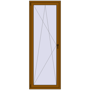 Plastic balcony door 835x2345 mm Single leaf. View from inside Buy Balcony doors 835x2345 mm BALCONY DOOR REHAU SYNEGO GOLDEN OAK two-sided